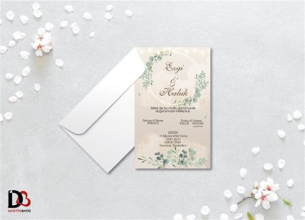 Buklet Beyaz Zarflı Davetiye - BD-0024