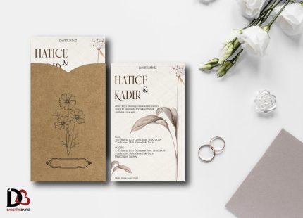 Kapalı Kraft Zarflı Davetiye KKZ-0006