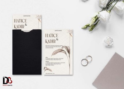 Kapalı Siyah Renkli Zarflı Davetiye - KSZ-0090